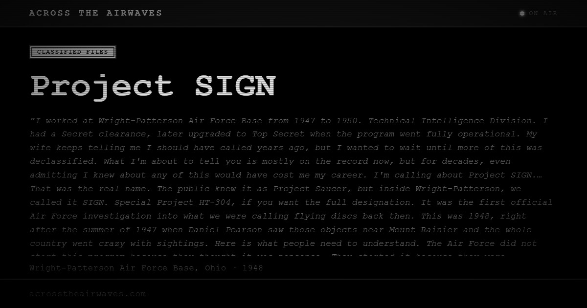 Project SIGN | Across The Airwaves